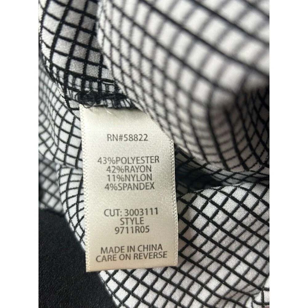 Max Studio Ankle Leg Career Pants Womens Medium Black White Check Pull On NWT